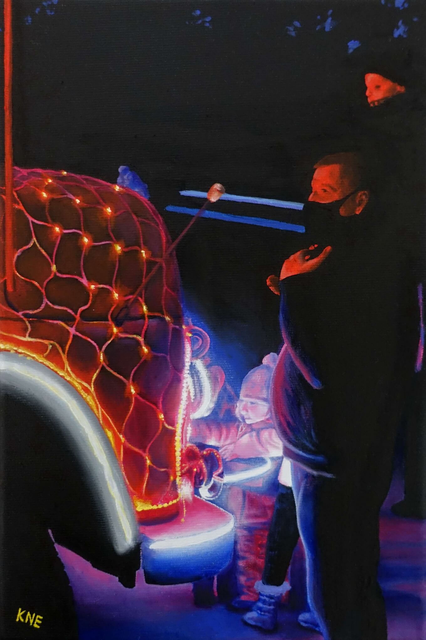 Glowing of the Festive Fire Truck painting