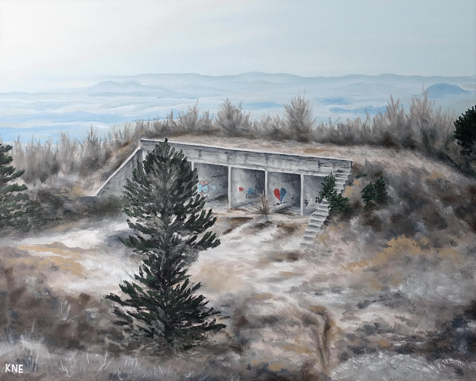 Remains of an Abandoned Missile Base painting