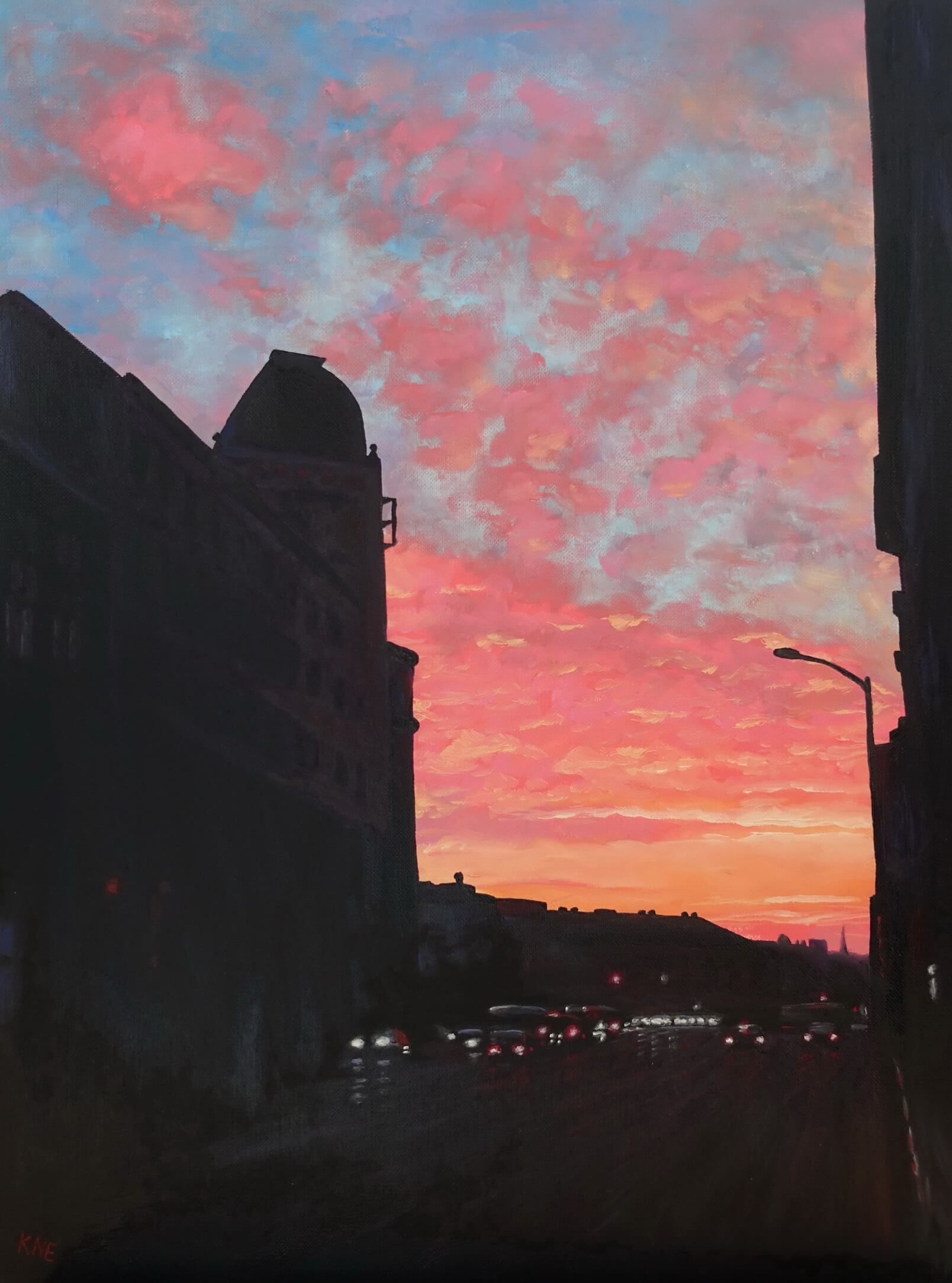 Urban Sunset painting